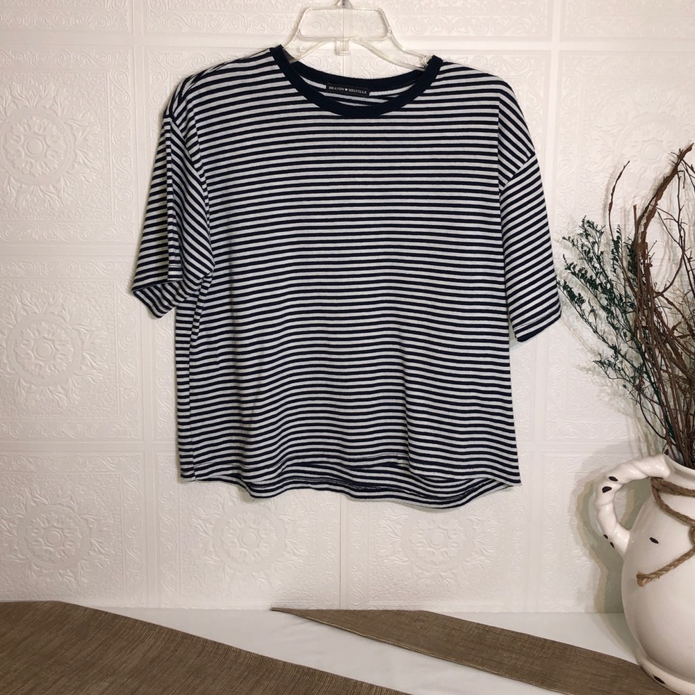 Brandy Melville Striped Cropped T-Shirt Top